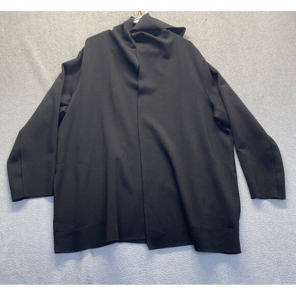 Carolina Belle Montreal Black Hooded Scuba Blazer Jacket Coat Size 2X,Open Front - Picture 2 of 9